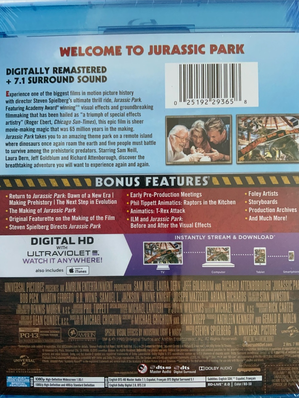 Jurassic Park Blu-ray + Digital HD copy (SEALED) - Picture 3 of 7